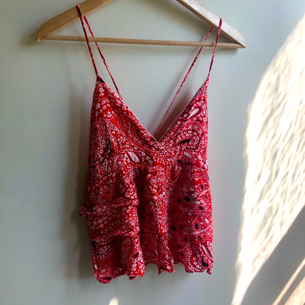Country Bandana Tank with criss cross back